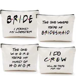 I do crew Maid of Honor Bride makeup bag Friends Themed Bachelorette hen Party bridal shower decoration proposal Bridesmaid gift