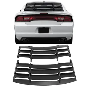 Rear Window Louver For Dodge For Charger 2011-2023, IKON Style Matte Black ABS Rear Vent Cover Windshield 2PCS, 2012 2013 2014 2015 2016