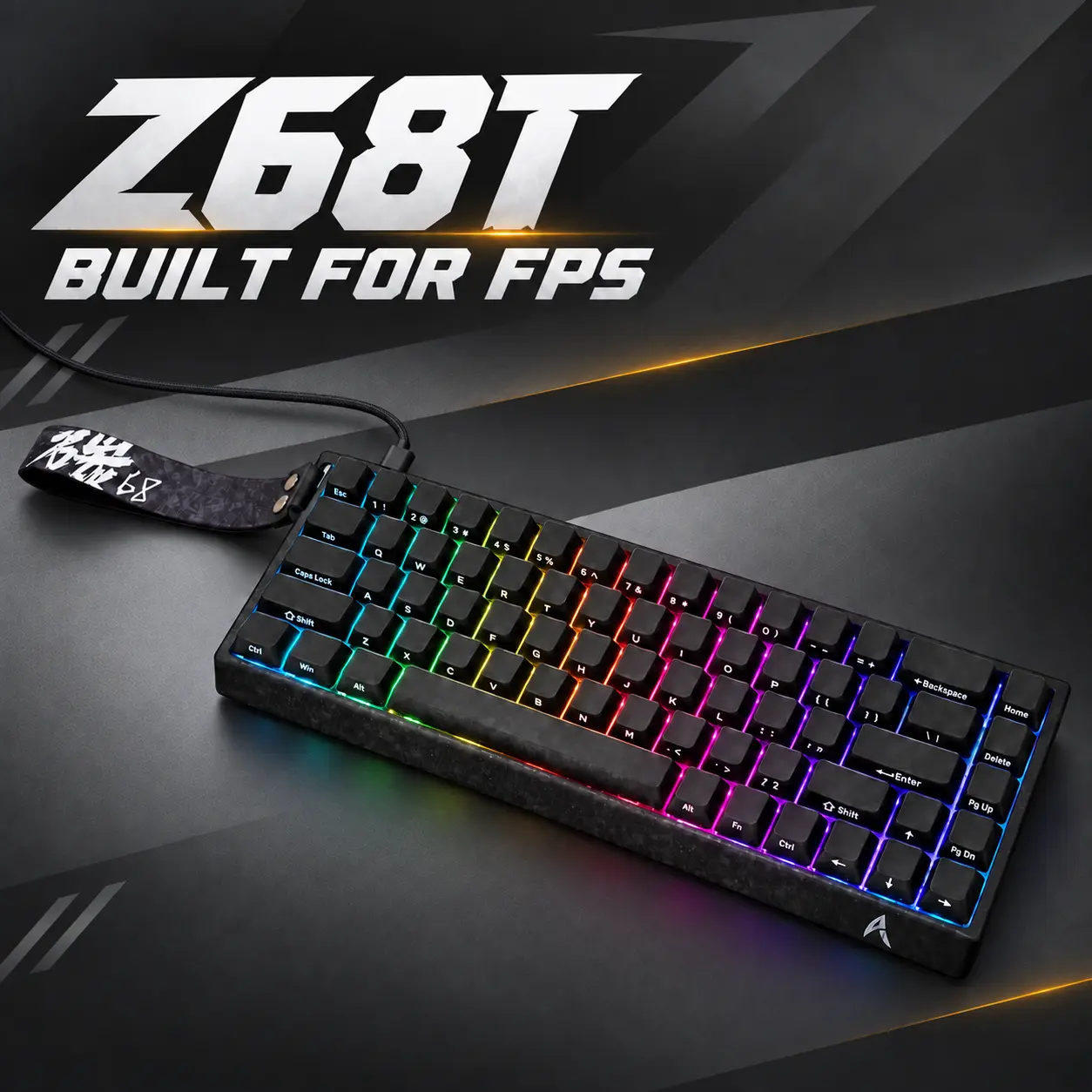 KEYSLA | AUSDOM Series | Z68T Hall Effect Gaming Keyboard, 68-Key Wired Magnetic Switch Keyboard, Rapid Trigger, 8000Hz Polling Rate, 0.01–3.4mm Adjustable Actuation, RGB Backlit for PC
