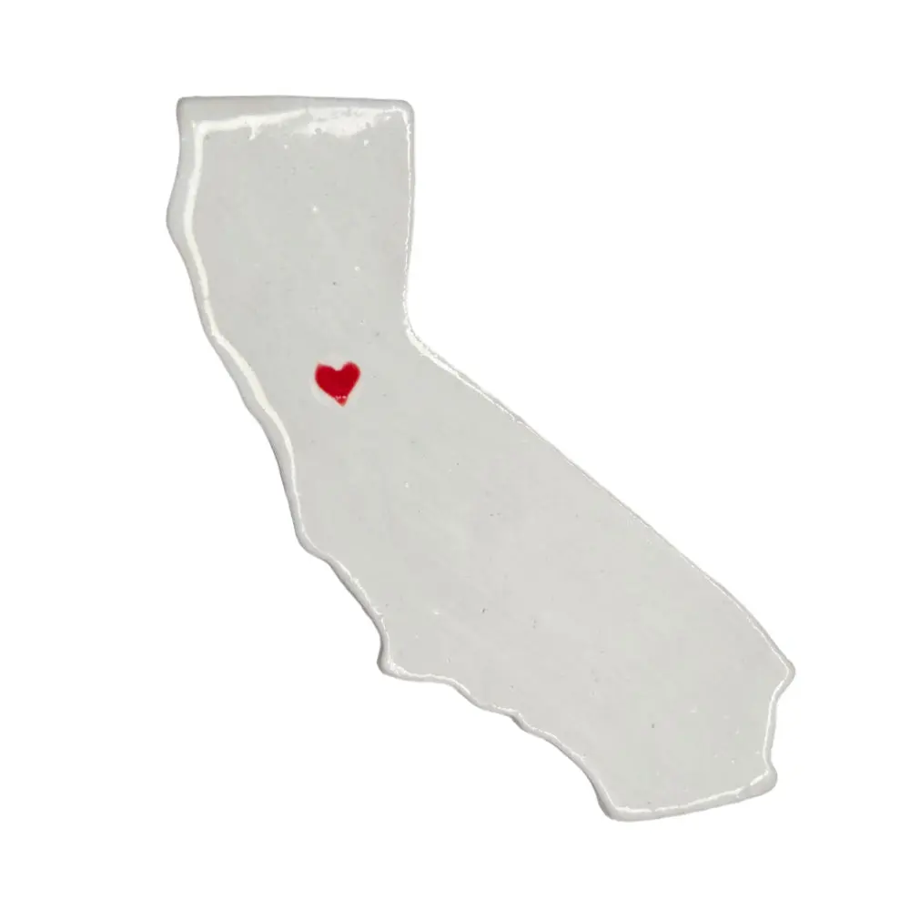 Sacramento Ceramic Magnet - Handmade California Capital Souvenir with Heart Design