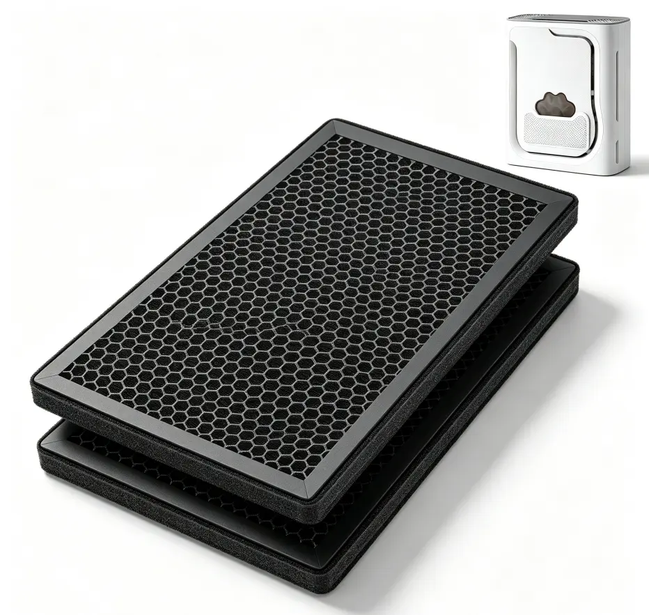 Meowant HEPA Filter Layer & Activated Carbon Filter Layer Replacement for PA08-PA16 Pet Air Purifier, Household Use, Captures Large Particles, Neutralizes Odors, Smoke, and Fumes, Targets Dust, VOCs, Pet Hair