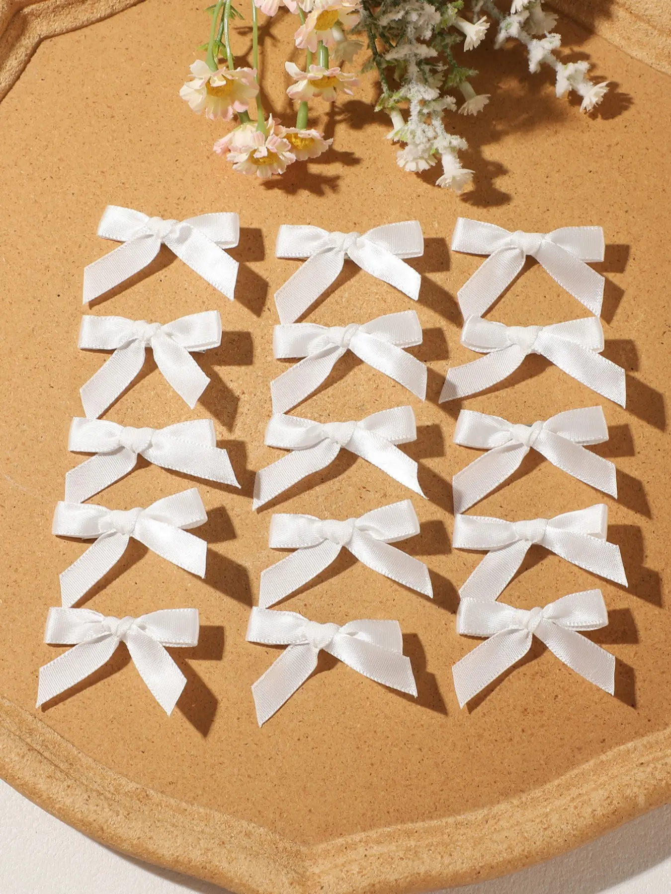 15pcs Ballet Girl Ribbon Bow Hair Clips, Sweet Braided Hair Accessories, Casual Style, All Seasons, Plain Design
