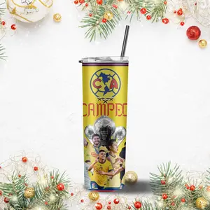 Club America Tri Campeones Liga MX 20 Oz Tumbler 2024 - Perfect for Fans of Mexican Soccer Bottle Cup Drinkware Flasks