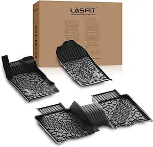 LASFIT Floor Mats Fit for Ford Bronco Sport 2023 2022 2021, All Weather TPE Car Mats Custom Fit Floor Liners, 1st & 2nd Row, Black