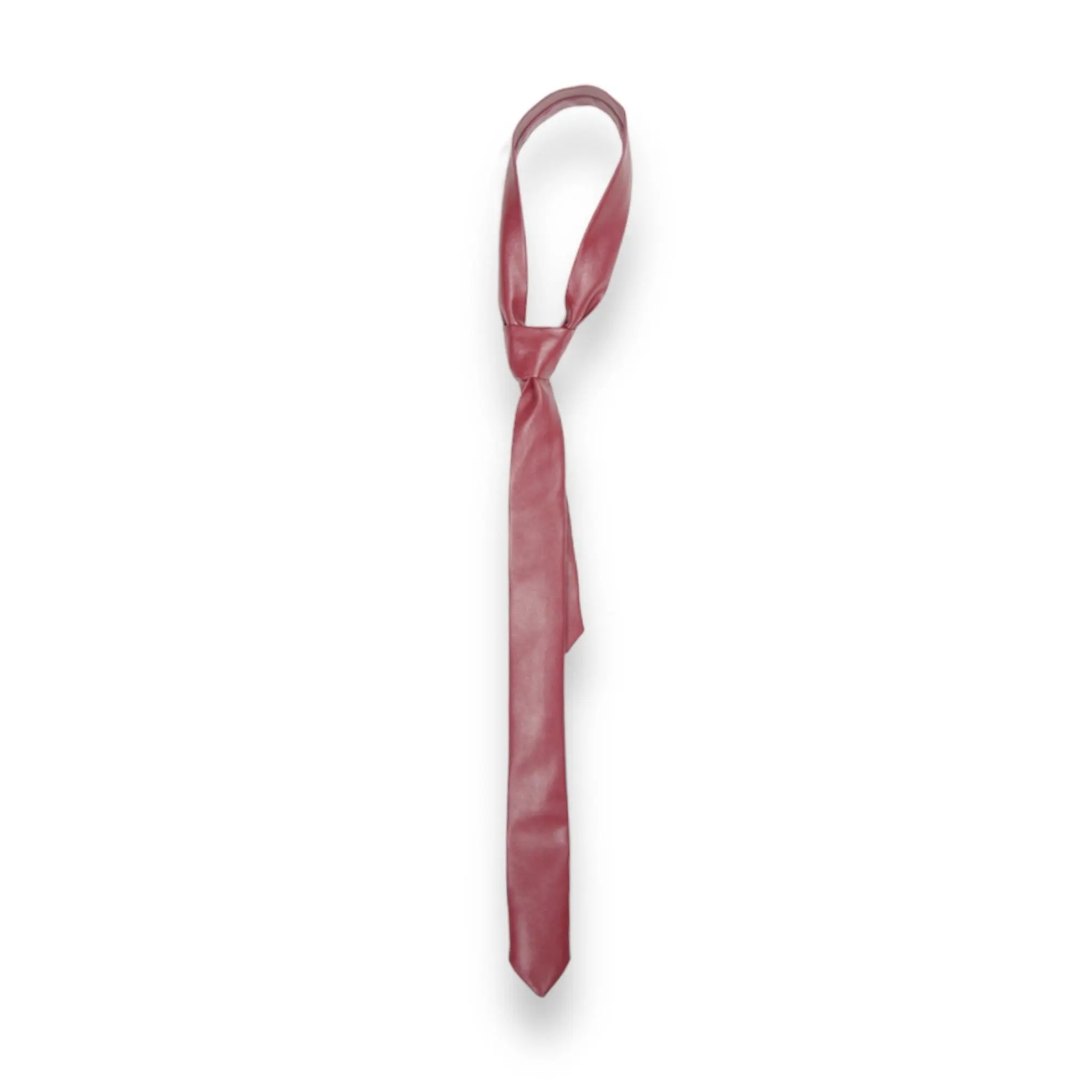 Crimson leather tie