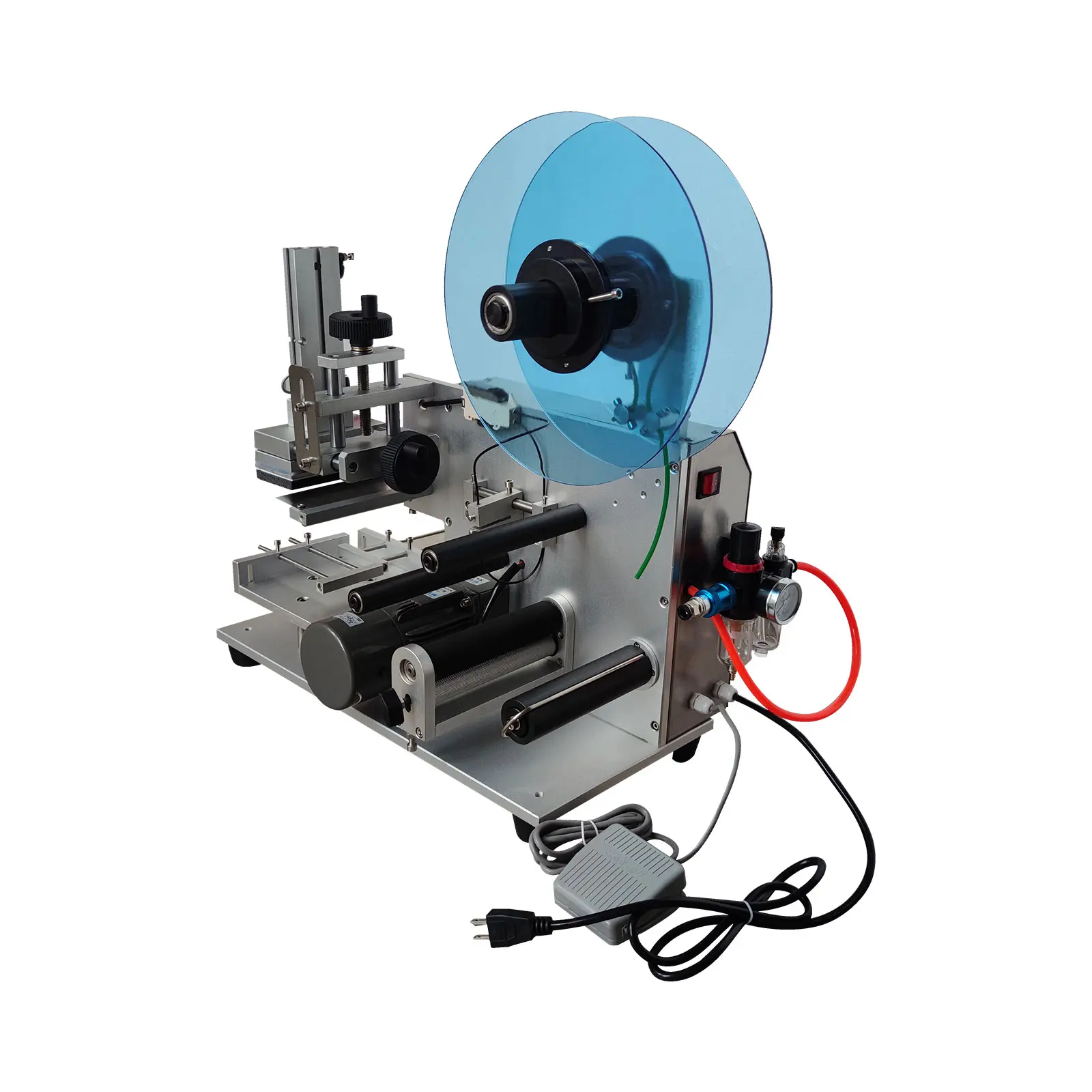 YOKOMA LT60 Semi-Automatic Flat Surface Labeling Machine, Desktop Manual Sticker Label Applicator For Flat Bottle Box Plane Labeling Work