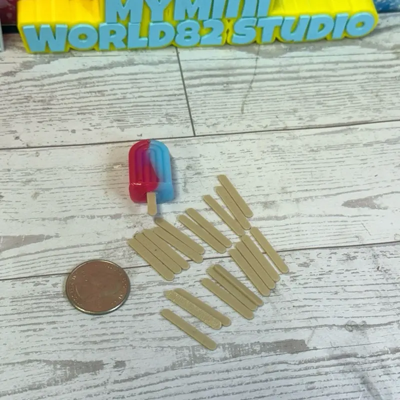 Wooden Popsicle Sticks Home Accessory - 20 Pieces per Order, for Miniverse Remixes, Compatible with Popsicle Molds