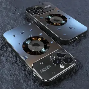 2026 New Titanium Metallic Matte Case For iPhone 17 Air 16 15 14 13 12 11 Pro Max Plus For Magsafe Lens Camera Protection Cover Cellphone Protective