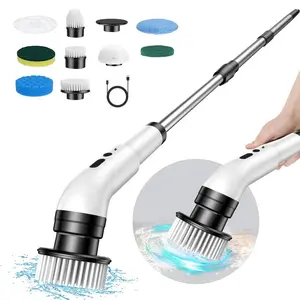 Electric Spin Scrubber, Rechargeable Handheld Shower Durable Power Scrubber Cleaning Brush with Replaceable Brush Heads, Cordless Shower Brush for Bathroom, Tub, Tile, Floor, Car, Cleaning Tool