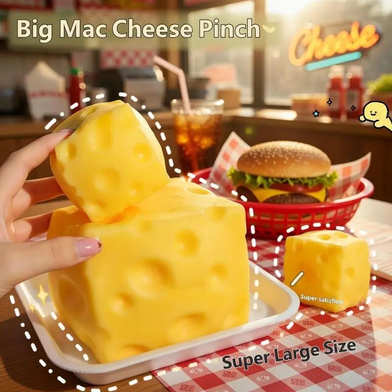 Squishy Cheese Block - Yellow Moldable Fidget Toy for Kids & Adults, Stress Relief Sensory Squeeze Toy, Fun Play & Relaxation, Perfect Easter Gift