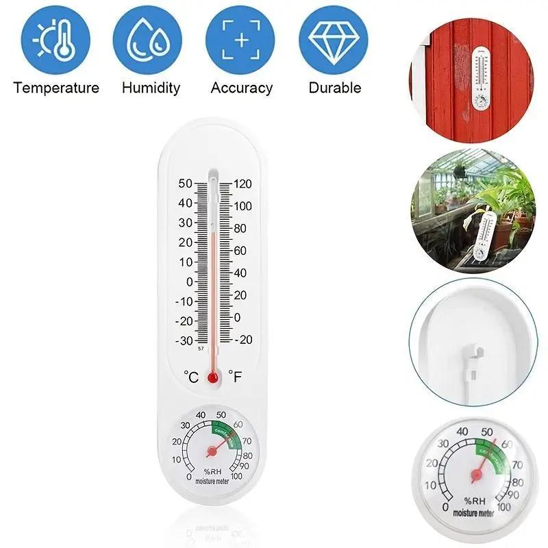 Outdoor/Indoor Thermometer Hygrometer Humidity Meter Thermometers Temperature Humidity Gauge Meter with Celsius/Fahrenheit (℃/℉) for Patio Field Cellar Garden Greenhouse Closet