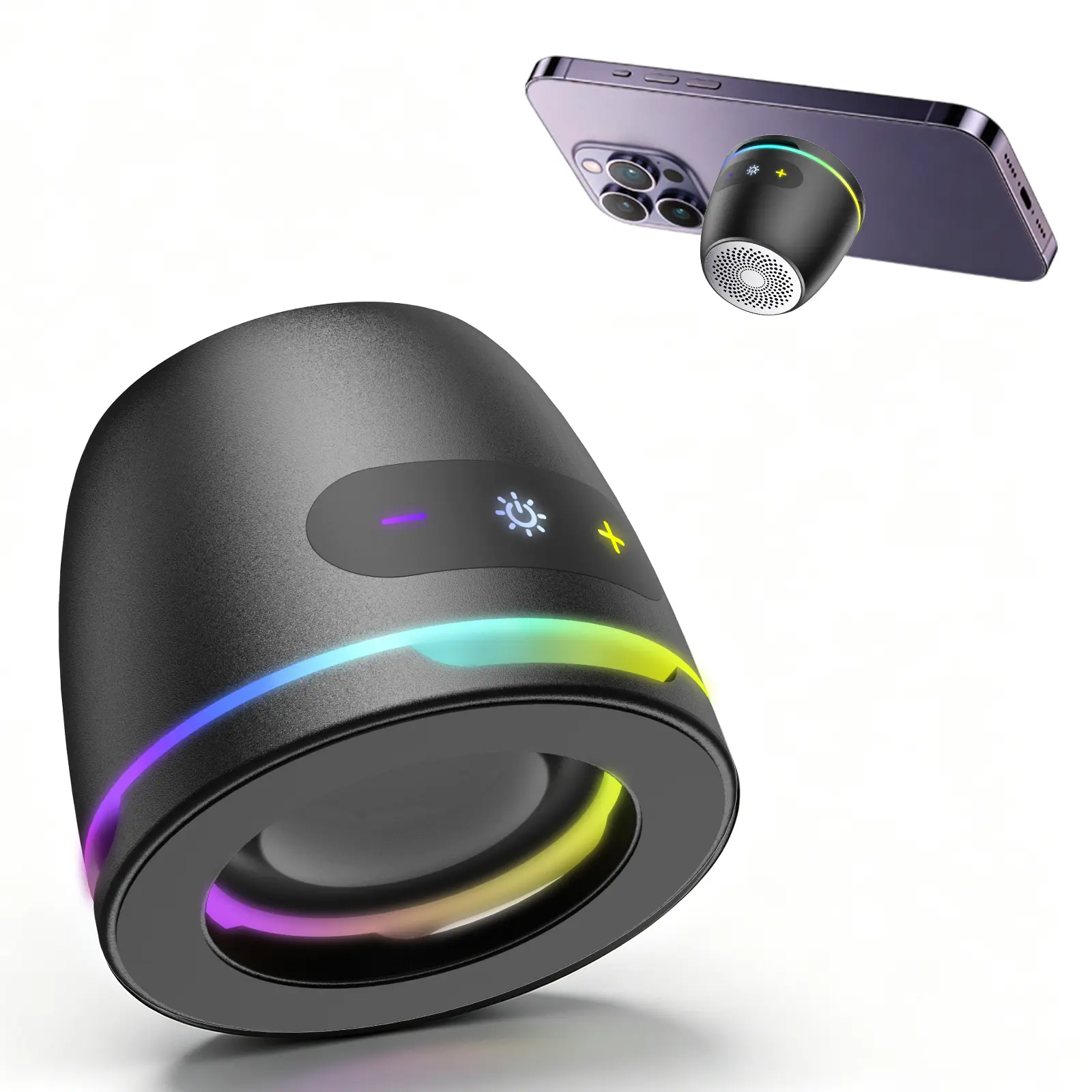 IKT Magnetic Portable Wireless Speaker, Aluminium Body, Enhanced Bass, IPX6 Waterproof, 12H Playtime for Travel, Shower Alloy Audio