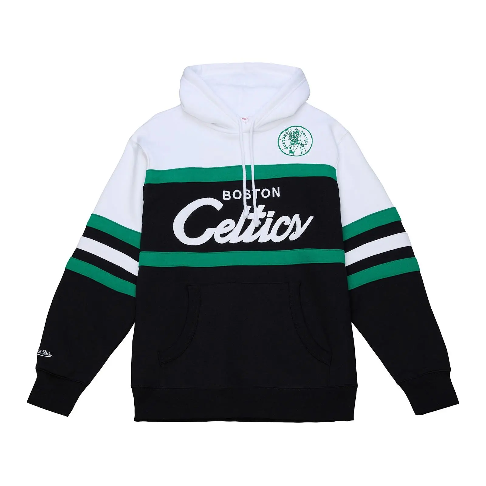 Boston Celtics Black Head Coach Hoodie NBA Throwback Sweatshirt Fleece Vintage Fan Gear Mitchell & Ness