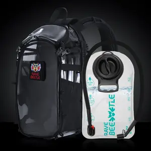 RaveBeetle Elytra Hydration Pack 3.0 – Festival Backpack with Water Bladder (Clear)