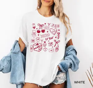 XOXO Crew Shirt, Valentine's Day Shirt for Women, Galentine's Day Matching Tees, Cute Heart Graphic Tee, Gift for Girlfriends, Unisex Cotton Shirt for Holiday Celebrations