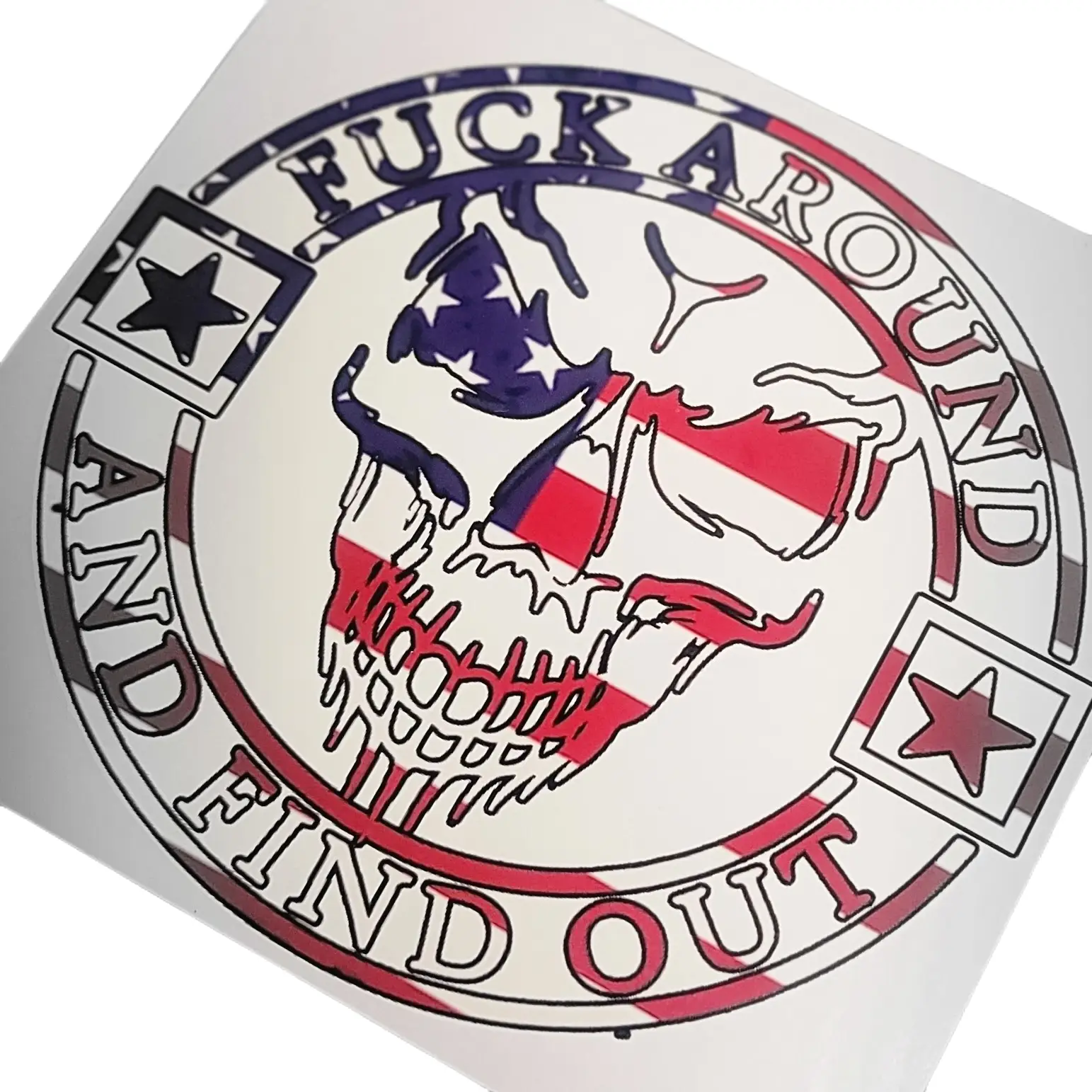 F@*k around and find out Sticker - Patriotic American Flag Design - Durable & High-Quality Material - Easy to Install for Notebook & Surface