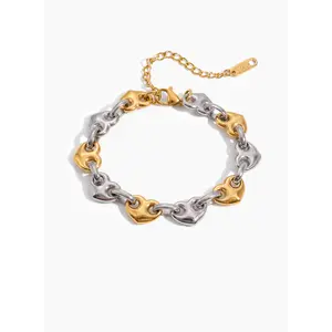 Two-Tone Hearts Bracelet
