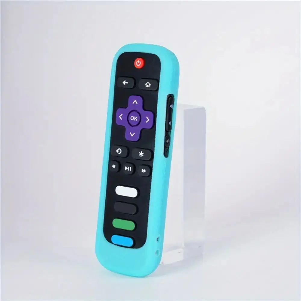 1pc  TV remote control cover, Roku smart TV remote control cover, anti-fall, anti-dust poku universal silicone protective cover, Durable Cover, Universal Fit, glowing in the dark, Light, it only takes 1 second to find it