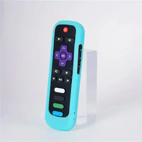 1pc  TV remote control cover, Roku smart TV remote control cover, anti-fall, anti-dust poku universal silicone protective cover, Durable Cover, Universal Fit, glowing in the dark, Light, it only takes 1 second to find it