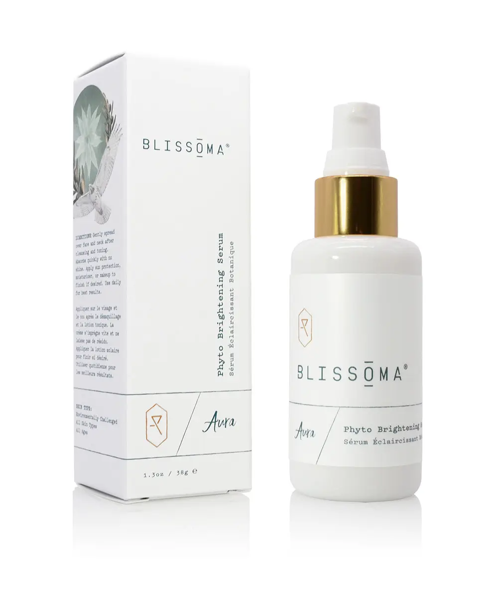 Blissoma Aura Phyto Brightening Serum - Vitamin C for Sensitive Skin & Pomegranate Extract for Even Skin Tone & Antioxidant Boost