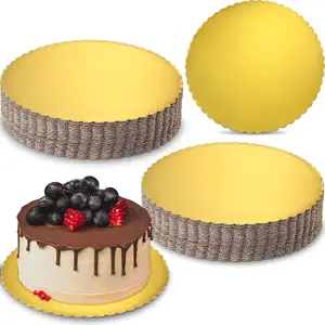 50 Pack 10 Inch Cake Boards Cardboard Rounds Circle Scallop Edge Cakeboard Disposable Base Grease Proof Suitable For Wedding Birthday Decorating
