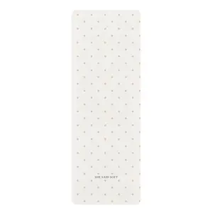 Minimal Pink Polka Dot Rubber Yoga Mat | calming dotted pattern