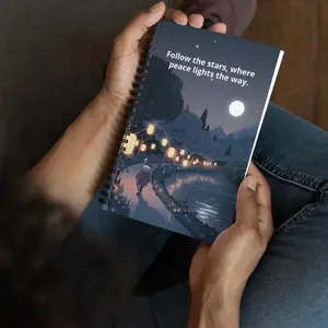 Custom Spiral Notebook Motivational Journal | Starry Nigh, Inspirational Quote | Unique Gift for Writers & Dreamers | Spiral notebook