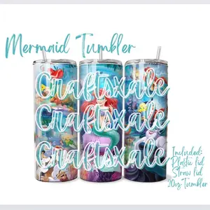 Stainless Steel Mermaid 20oz Tumbler - Ideal for Drinking Beverages - Bottle, Drinkware