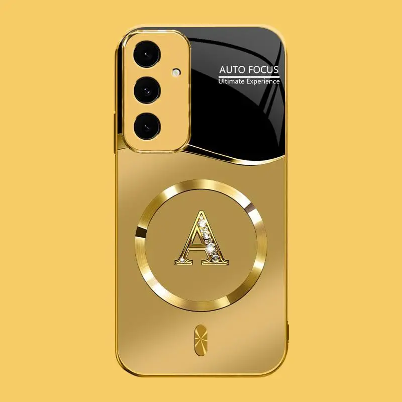 Suitable for [Galaxy S24 Fe] high-end MagSafe phone case，Choose from any of the 26 letters， The pattern features a printed effect and is not 3D-dimensional YM99