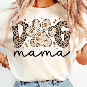 Dog Mama Unisex T-Shirt Mom Leopard Unisex T-Shirt Dog Mom Leopard Mama  Mother's Day