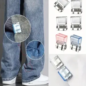 4 Pairs Invisible Pant Hem Clips, Anti-Slip Adjustable Cuff Fasteners, Seamless No-Seam Fixing Clamps, Roll Edge Regulator