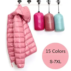 2022 New Spring Autumn Women's Puffer Jacket 15 Colors Plus Size 5XL 6XL 7XL Ultra Lightweight Packable Hooded Down Coat
