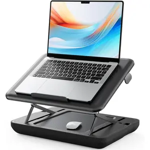 SAIJI Height & Tilt Adjustable Lap Desk, Portable Laptop Stand for Bed, Car, Couch and Recliner, Foldable Lap Desks - Up to 15.6 Inch Laptops