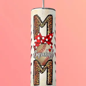 Baseball Mom Custom Tumbler with Lid & Straw Drinkware