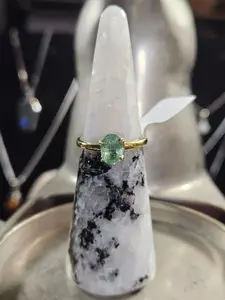 Gold Plated Silver Green Kyanite Ring 7