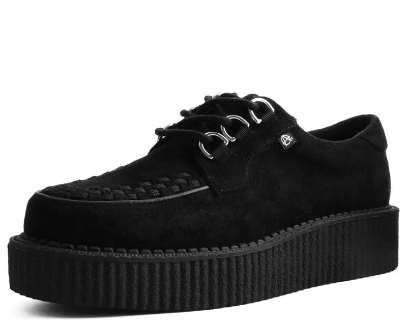 Black Suede Penny Loafer Viva Low Creeper - TikTok Shop display picture 3