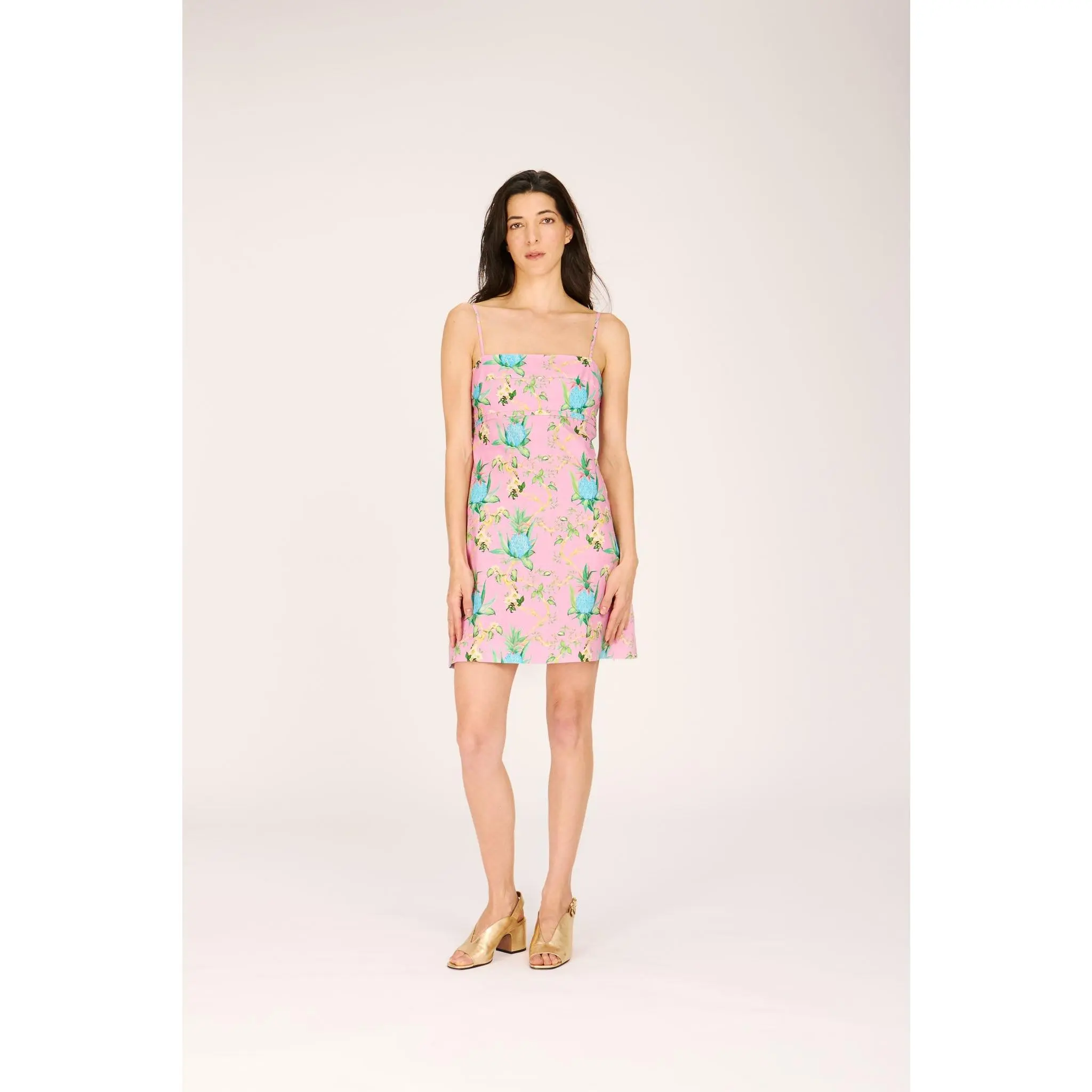 GWEN DRESS BLUE PINEAPPLES