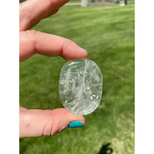 Clear Quartz Worry Stone - Polished Crystal Oval