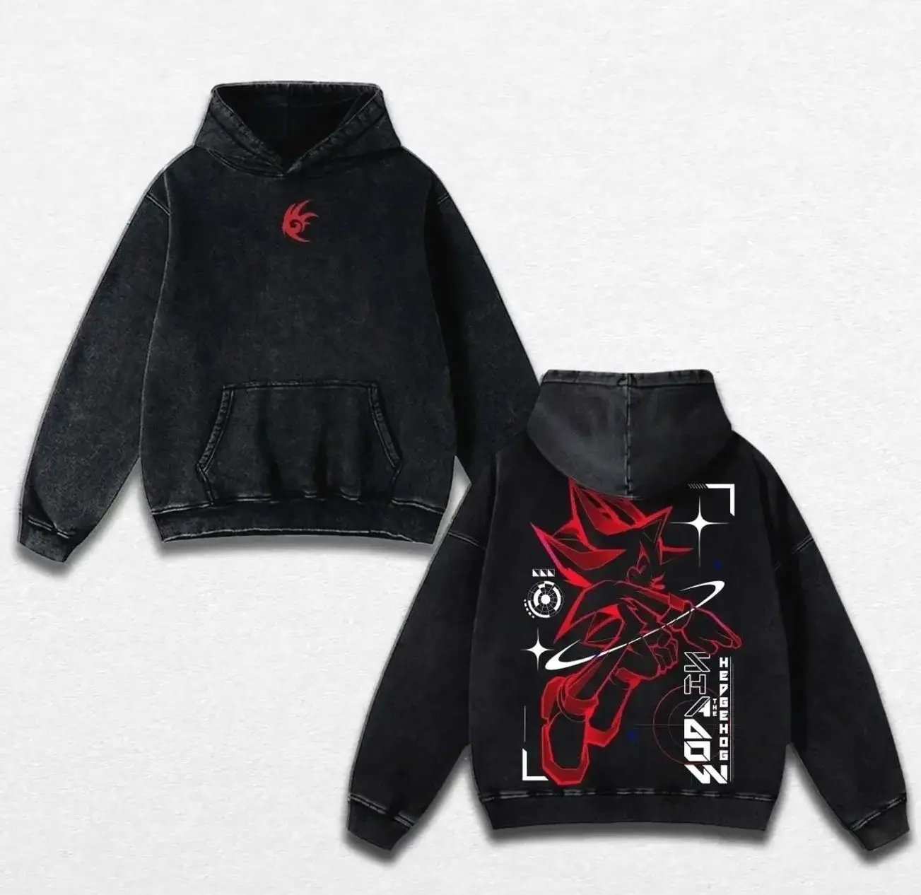 Shadow the Hedgehog Cotton Washed T-Shirts, Vintage Graphic T-shirt Washed For Fans Sonic the Hedgehog Game, Printed Crew Neck Hoodie Oversize, Graphic Streetwear, Hoodie Unisex, Oversize Shirt, Vintage Outfit, y2k Styles 1P6