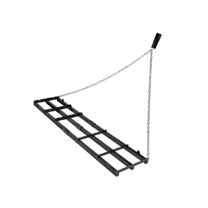 GARVEE 8FT Heavy Duty Drag Harrow Driveway Grader and Power Rake with 6FT Chain, Tow-Behind Lawn Rake for ATV, UTV, Tractor, Mower - Land Leveler for Gravel, Sand, Soil, and Hay