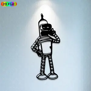 1pc Robot Metal Wall Art, Quirky Robot Statue Mural, Ideal Gift for New Year, Easter, Robot Decor Enthusiasts, Weather-Resistant Metal Wall Decor Wall Sculptures, Perfect for Indoor Wall & Outdoor Fence Robot Enthusiasts