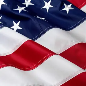 US Polyester Flag 2.5x4 3x5 4x6 5x8 6x10 8x12 Ft Durable Flag with Embroidered Stars, Fade Resistant for Outside Use