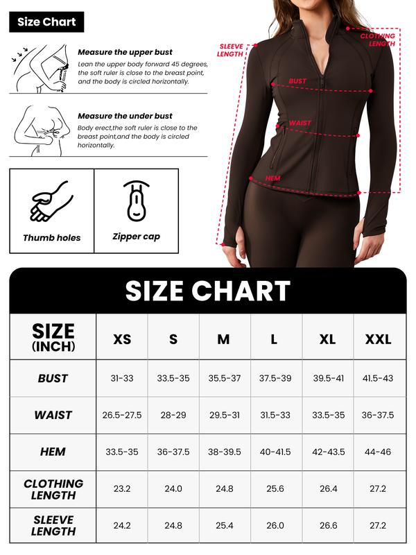 Womens Athletic Zip Up Jakcets Contoured fit Lightweight Running Workout Jacket with Thumb Holes & Pockets