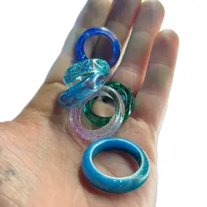 Your Style Your Design Resin Rings - Colorful Resin Rings with Sparkling Glitter Accents & Crystals Personalized Customizable Jewelry for Any Occasion