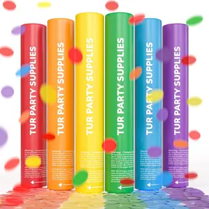 Confetti Cannon Confetti Poppers | Biodegradable Rainbow Pack Confetti  , Party Cannons for Celebrations, Graduation, Birthday, Wedding, New Year Eve