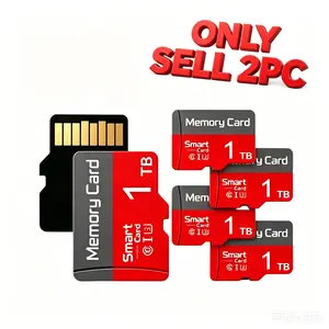 2 Complete Sets 1TB MicroSDXC Card with Adapter, Durable SD Memory Card for Car Audio & Dash Cams, Micro TF SD Cards for Surveillance Cameras, Micro SD Card for Mobile Phones, SD Card for PC & Data Storage