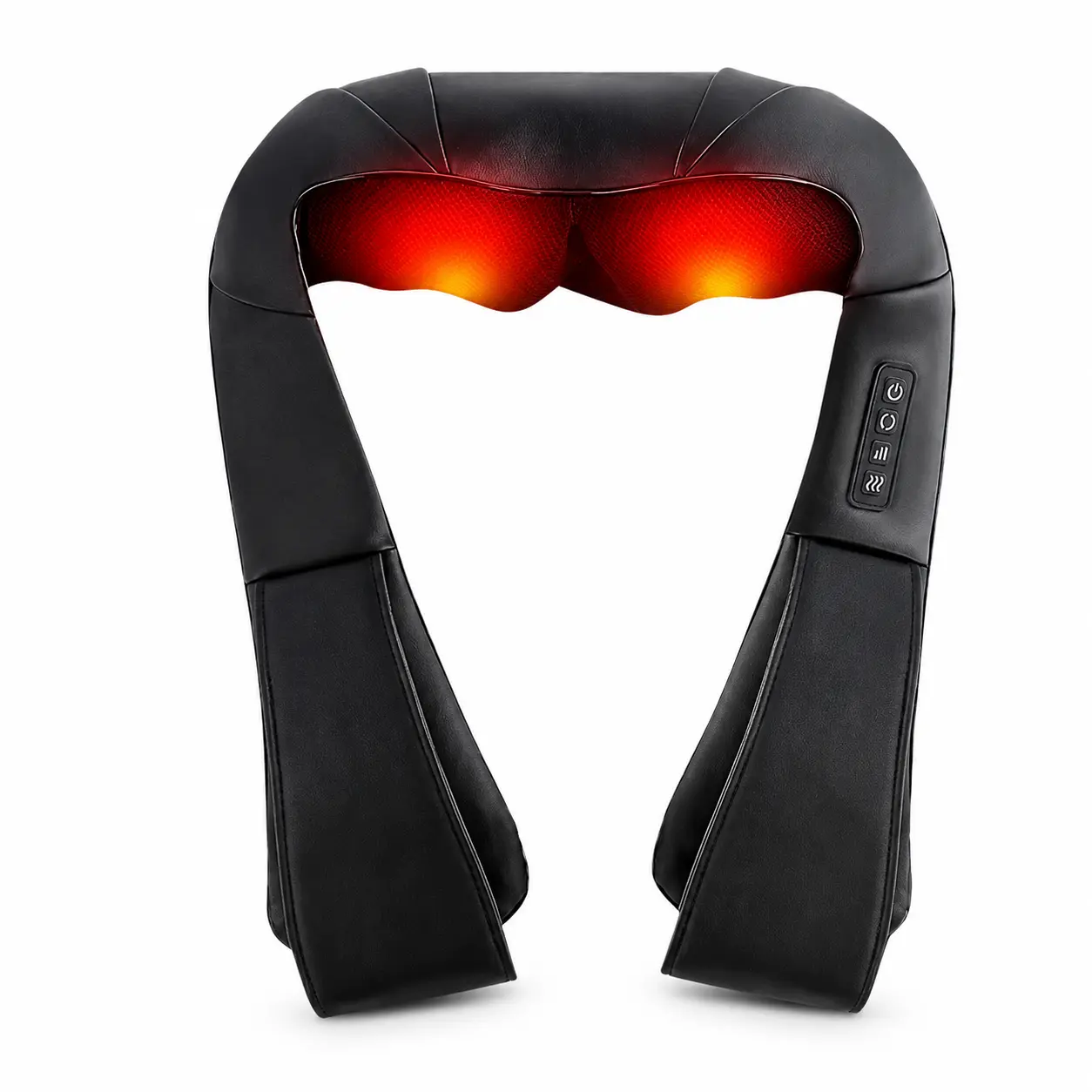 Neck & Shoulder Massager with Heat Shiatsu 16 Deep-Kneading Nodes Adjustable Intensity Portable for Muscle Relaxation Ideal