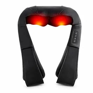 Neck & Shoulder Massager with Heat Shiatsu 16 Deep-Kneading Nodes Adjustable Intensity Portable for Muscle Relaxation Ideal