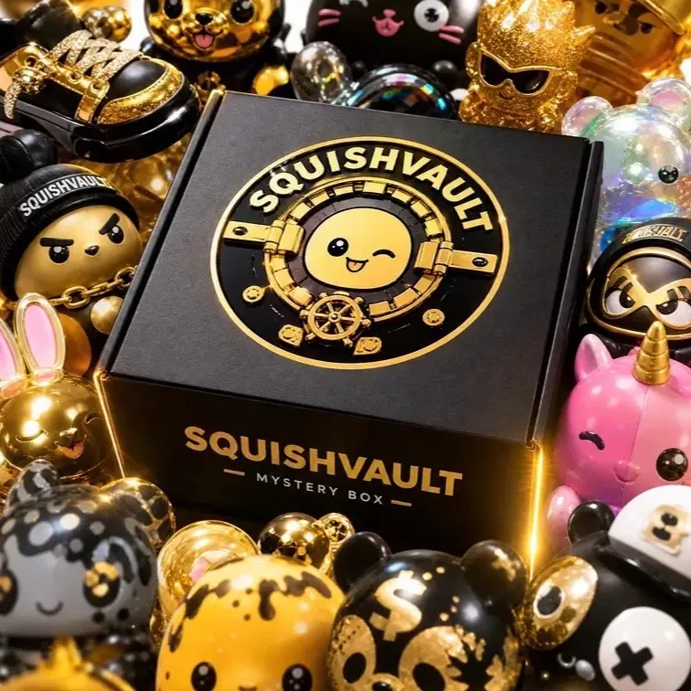 SquishVault Mystery Box, Stress Relief Classic Novelty Toy for Kids