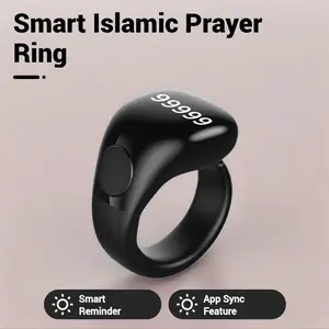 Smart Zikr Count Ring, Minimalist Modern Islamic Design, Button Counter, 33/99 Dhikr Vibration Reminder, APP Sync, Muslim Daily Prayer Tool